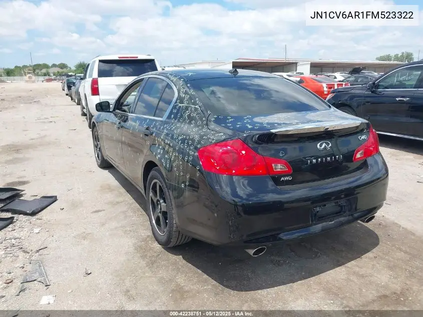 2015 Infiniti Q40 VIN: JN1CV6AR1FM523322 Lot: 42238751