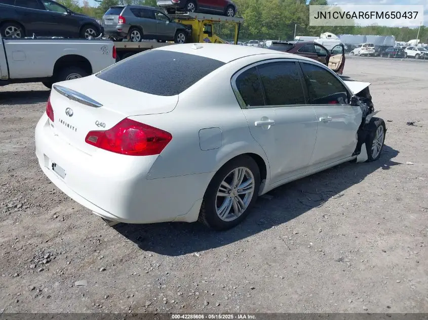 2015 Infiniti Q40 VIN: JN1CV6AR6FM650437 Lot: 42285606