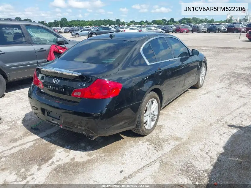 2015 Infiniti Q40 VIN: JN1CV6AR5FM522206 Lot: 42382162