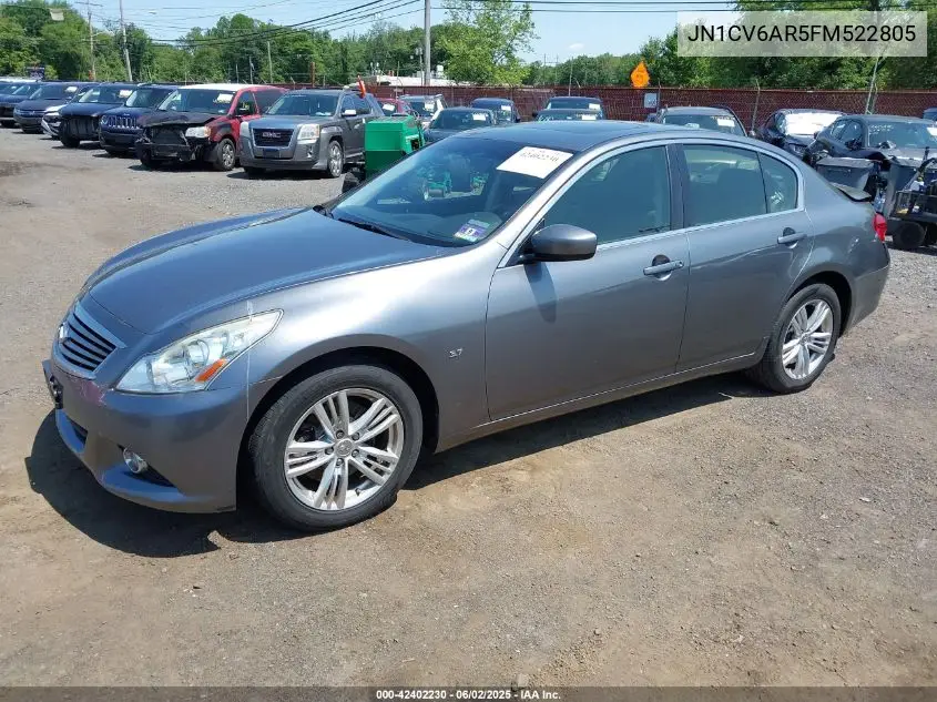 2015 Infiniti Q40 VIN: JN1CV6AR5FM522805 Lot: 42402230