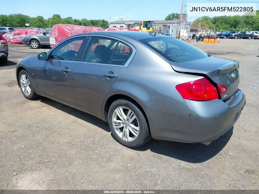 2015 Infiniti Q40 VIN: JN1CV6AR5FM522805 Lot: 42402230