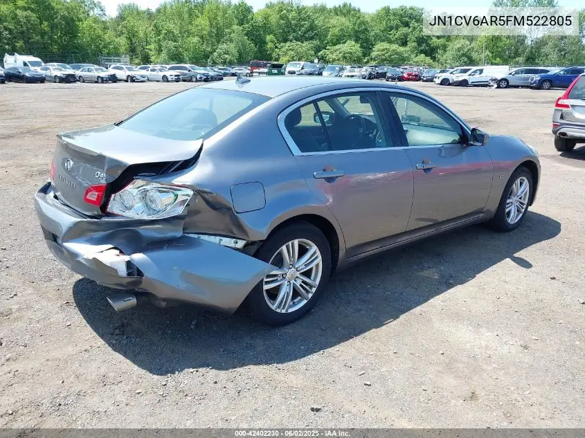2015 Infiniti Q40 VIN: JN1CV6AR5FM522805 Lot: 42402230