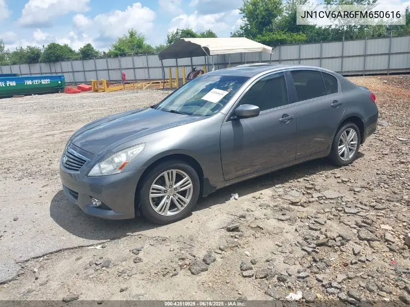 2015 Infiniti Q40 VIN: JN1CV6AR6FM650616 Lot: 42510929