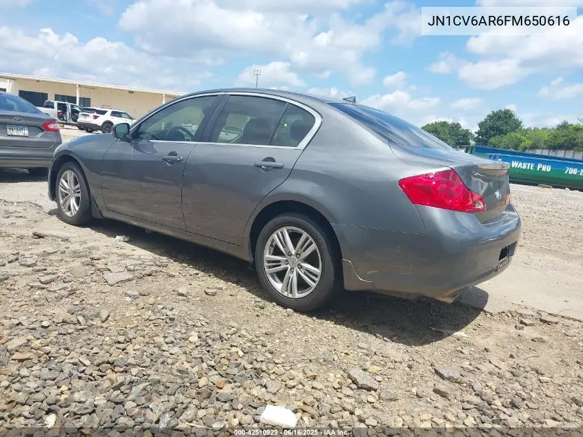 2015 Infiniti Q40 VIN: JN1CV6AR6FM650616 Lot: 42510929
