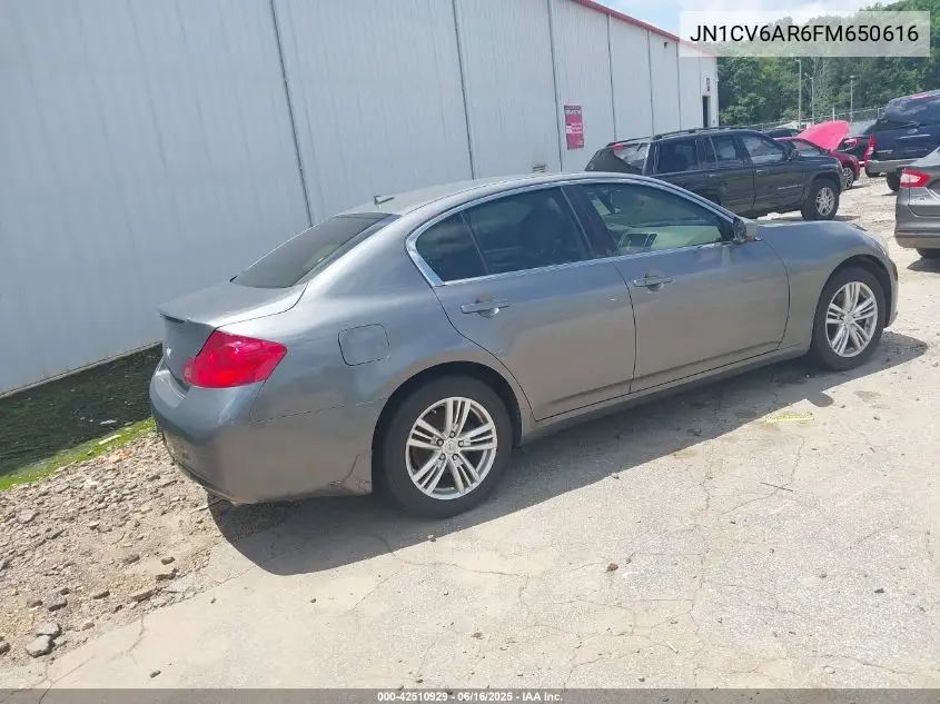 2015 Infiniti Q40 VIN: JN1CV6AR6FM650616 Lot: 42510929