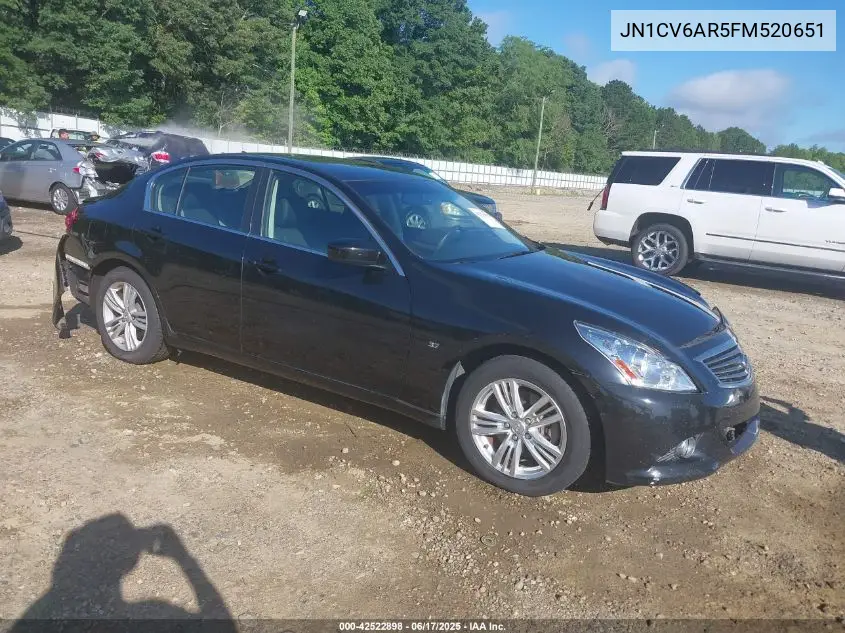 2015 Infiniti Q40 VIN: JN1CV6AR5FM520651 Lot: 42522898