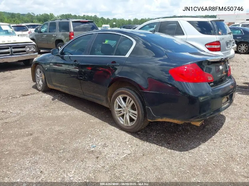 2015 Infiniti Q40 VIN: JN1CV6AR8FM650746 Lot: 42523866