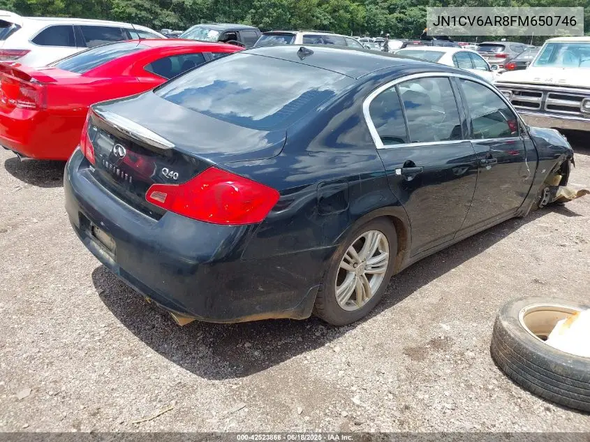 2015 Infiniti Q40 VIN: JN1CV6AR8FM650746 Lot: 42523866