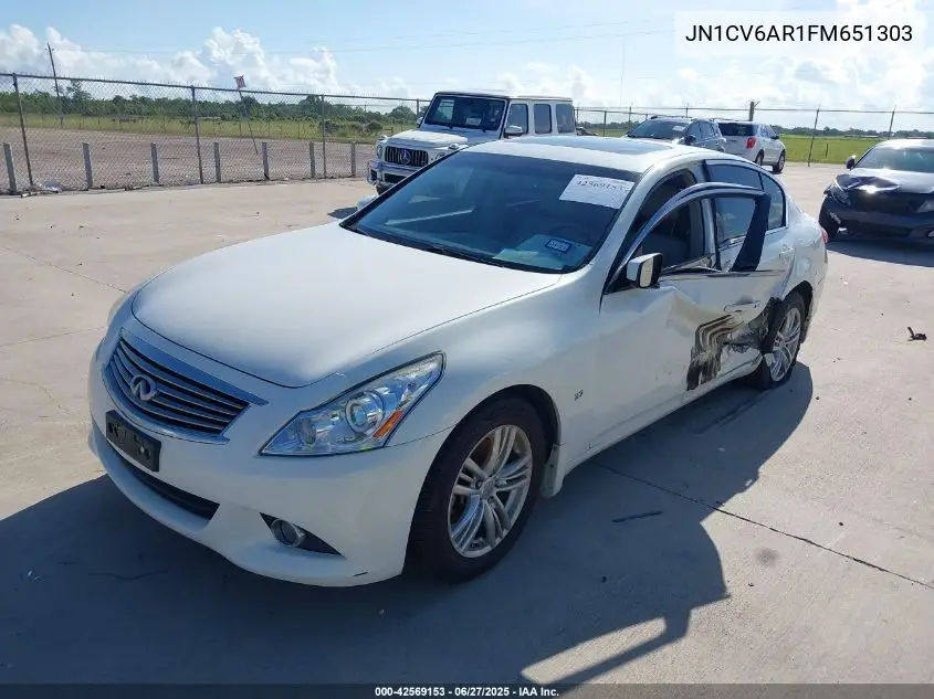 2015 Infiniti Q40 VIN: JN1CV6AR1FM651303 Lot: 42569153