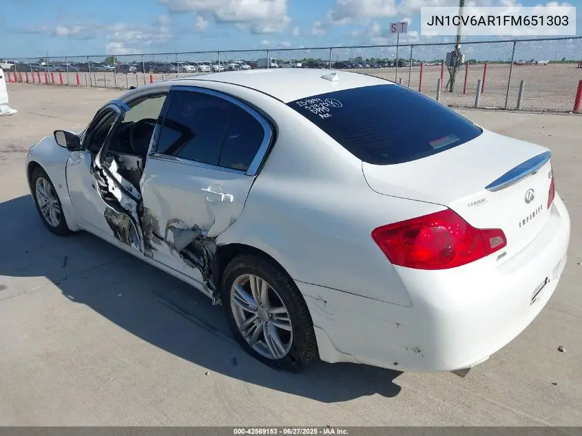 2015 Infiniti Q40 VIN: JN1CV6AR1FM651303 Lot: 42569153