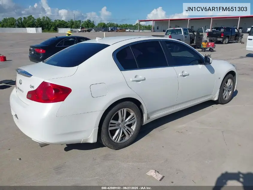 2015 Infiniti Q40 VIN: JN1CV6AR1FM651303 Lot: 42569153