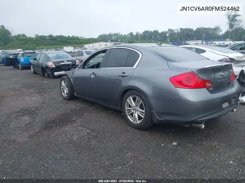 2015 Infiniti Q40 VIN: JN1CV6AR0FM524462 Lot: 42614593