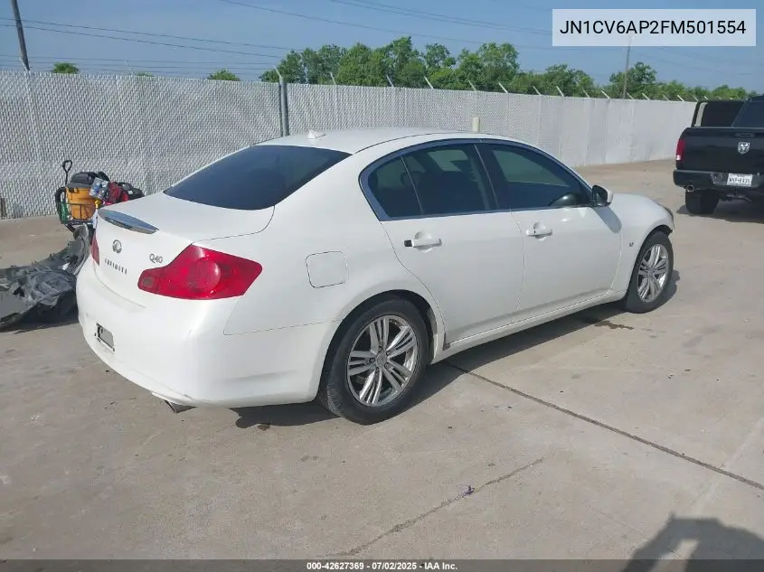 2015 Infiniti Q40 VIN: JN1CV6AP2FM501554 Lot: 42627369