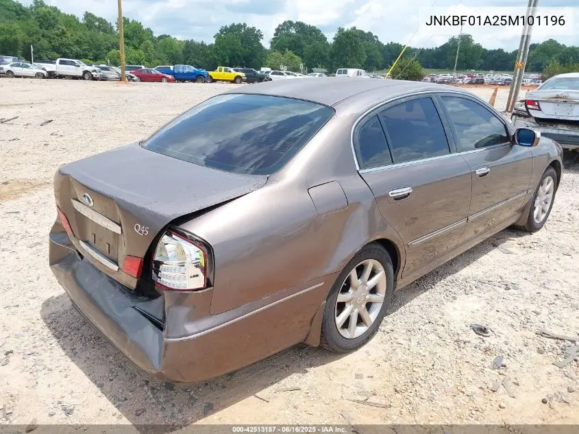 2005 Infiniti Q45 VIN: JNKBF01A25M101196 Lot: 42513187
