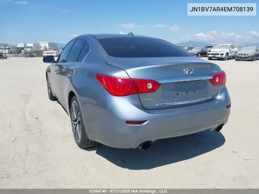 2014 Infiniti Q50 Premium/Sport VIN: JN1BV7AR4EM708139 Lot: 12364745