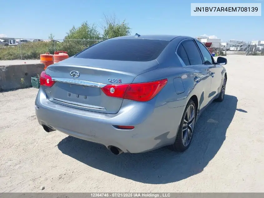 2014 Infiniti Q50 Premium/Sport VIN: JN1BV7AR4EM708139 Lot: 12364745