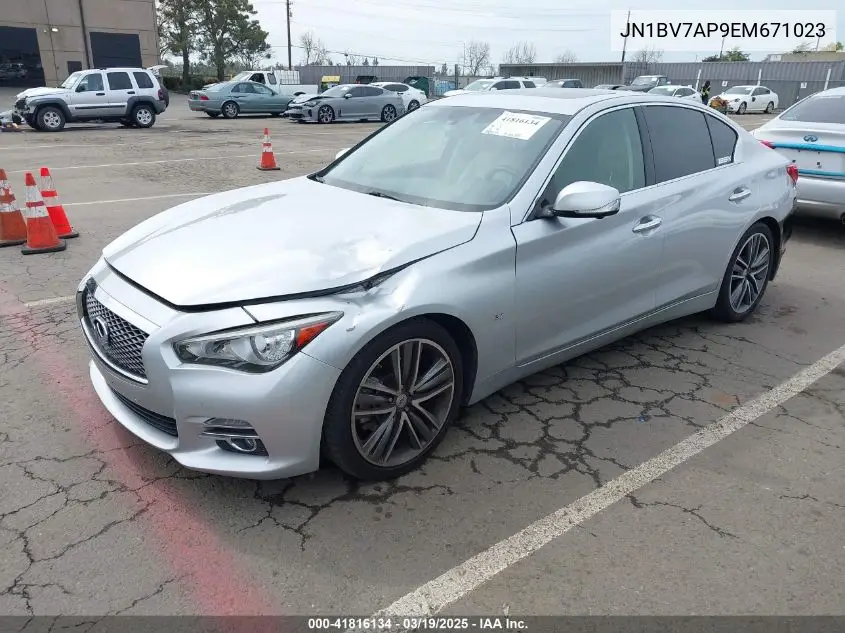 2014 Infiniti Q50 Premium VIN: JN1BV7AP9EM671023 Lot: 41816134