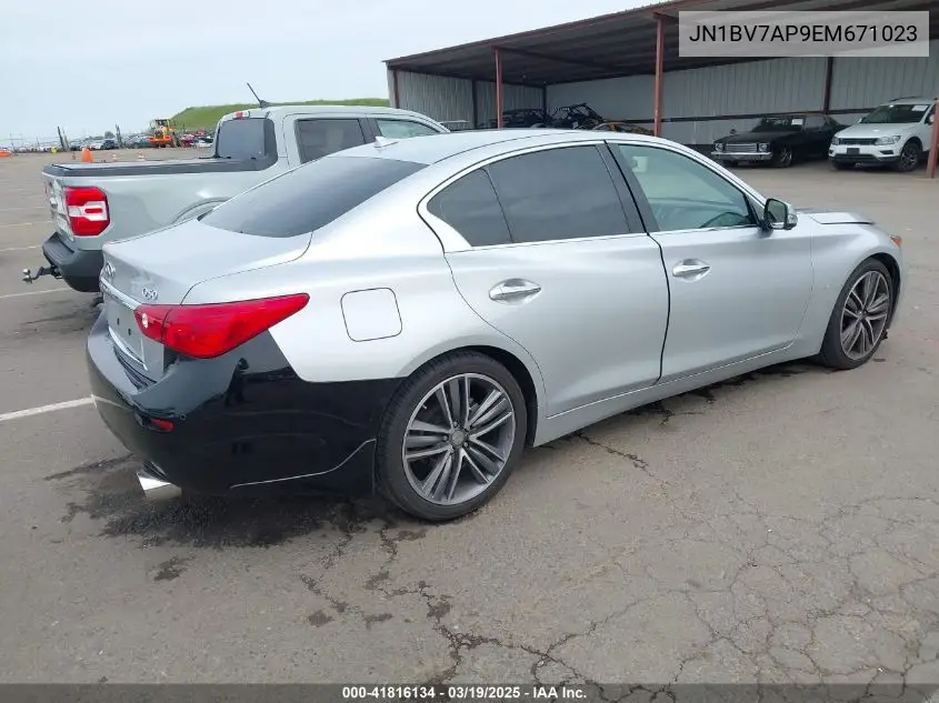 2014 Infiniti Q50 Premium VIN: JN1BV7AP9EM671023 Lot: 41816134