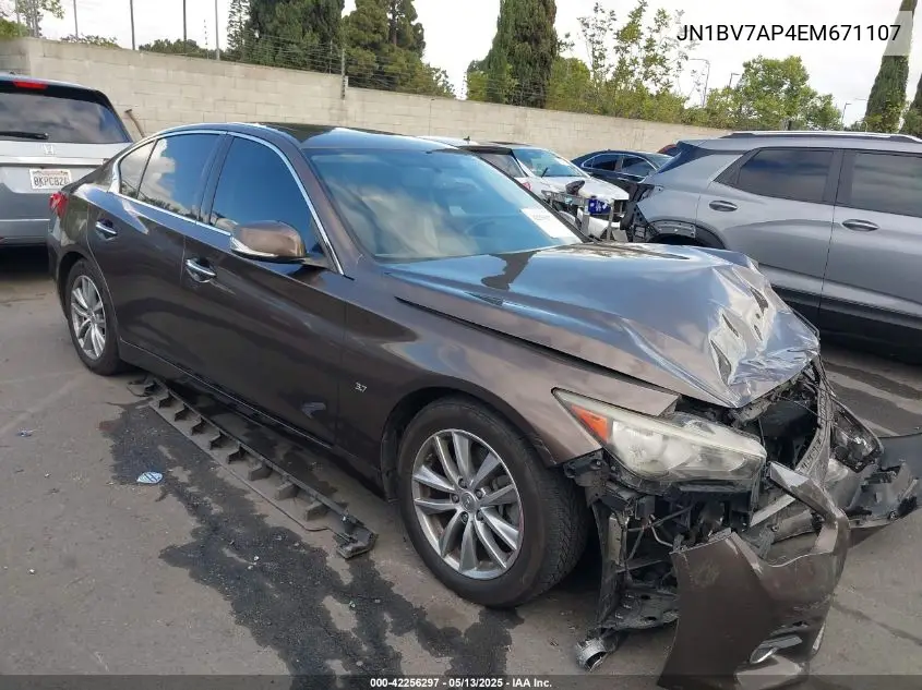 2014 Infiniti Q50 Premium VIN: JN1BV7AP4EM671107 Lot: 42256297