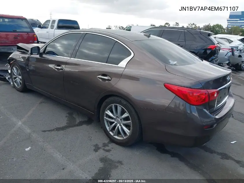 2014 Infiniti Q50 Premium VIN: JN1BV7AP4EM671107 Lot: 42256297