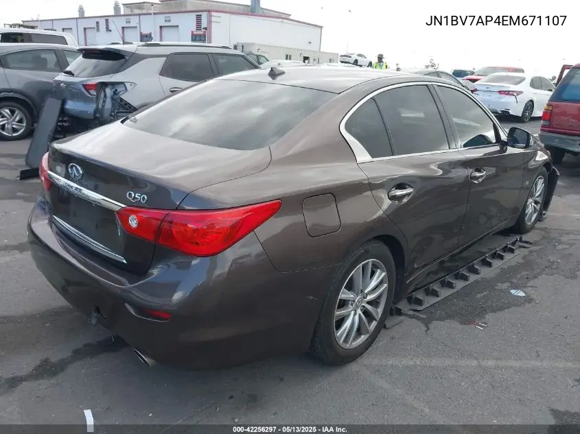 2014 Infiniti Q50 Premium VIN: JN1BV7AP4EM671107 Lot: 42256297