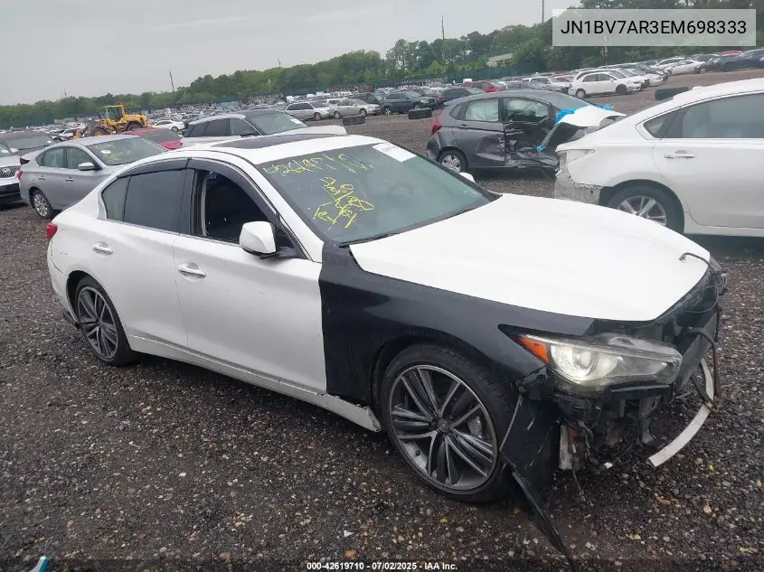 JN1BV7AR3EM698333 2014 Infiniti Q50 Sport