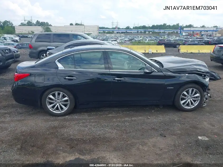 2014 Infiniti Q50 Hybrid Premium VIN: JN1AV7AR1EM703041 Lot: 42646501