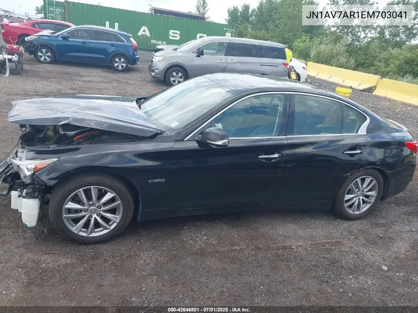2014 Infiniti Q50 Hybrid Premium VIN: JN1AV7AR1EM703041 Lot: 42646501