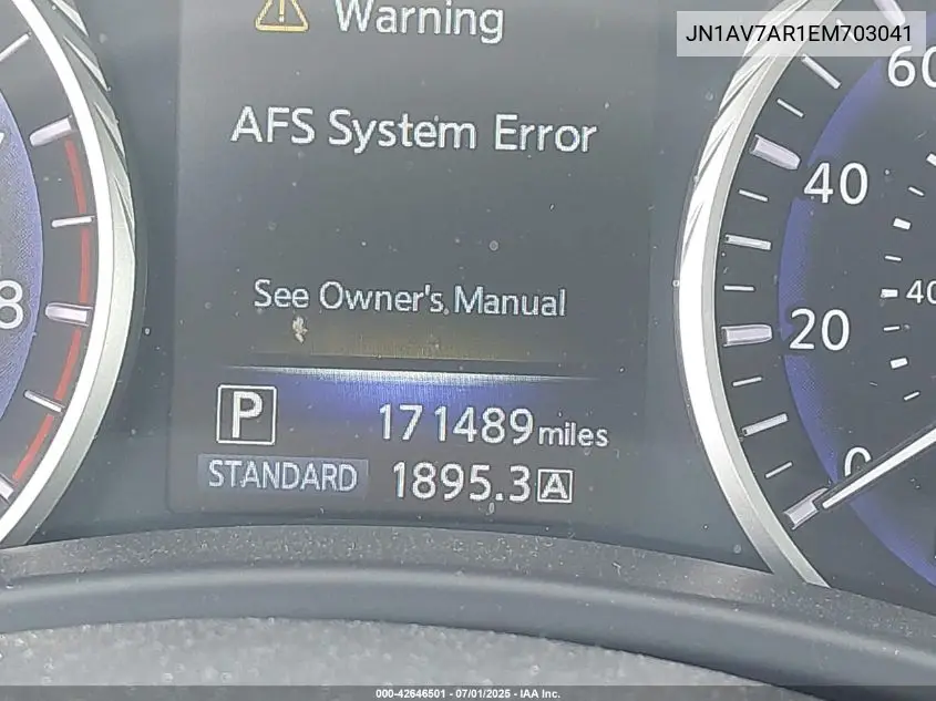 2014 Infiniti Q50 Hybrid Premium VIN: JN1AV7AR1EM703041 Lot: 42646501