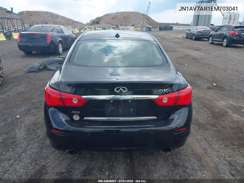 2014 Infiniti Q50 Hybrid Premium VIN: JN1AV7AR1EM703041 Lot: 42646501