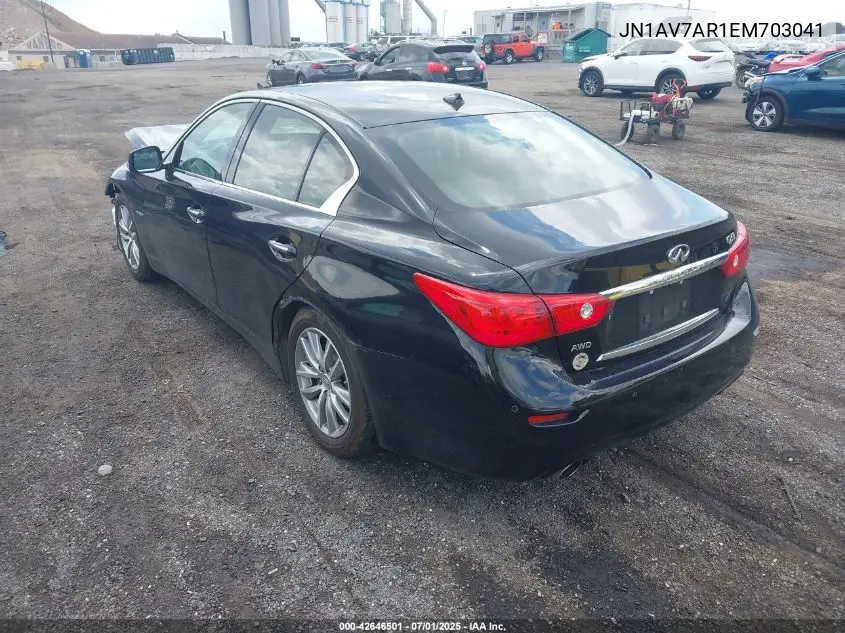 2014 Infiniti Q50 Hybrid Premium VIN: JN1AV7AR1EM703041 Lot: 42646501
