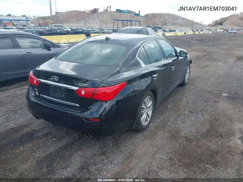 2014 Infiniti Q50 Hybrid Premium VIN: JN1AV7AR1EM703041 Lot: 42646501