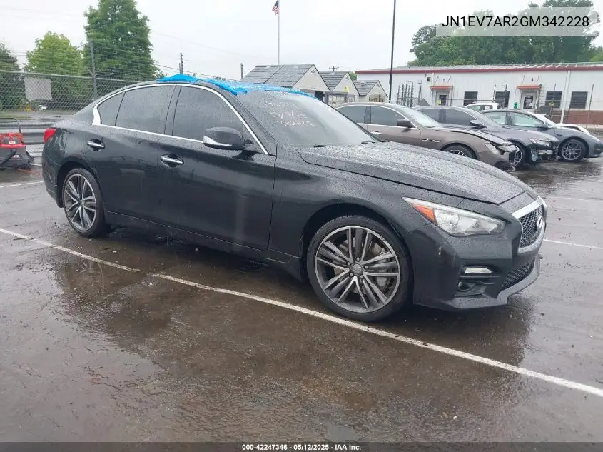 2016 Infiniti Q50 3.0T Sport VIN: JN1EV7AR2GM342228 Lot: 42247346