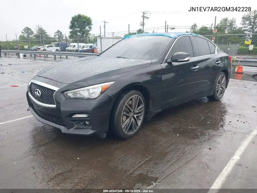 2016 Infiniti Q50 3.0T Sport VIN: JN1EV7AR2GM342228 Lot: 42247346