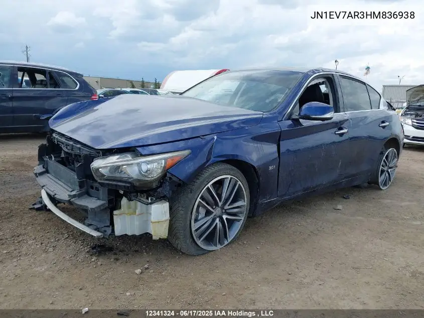 2017 Infiniti Q50 Premium/Sport/Se VIN: JN1EV7AR3HM836938 Lot: 12341324