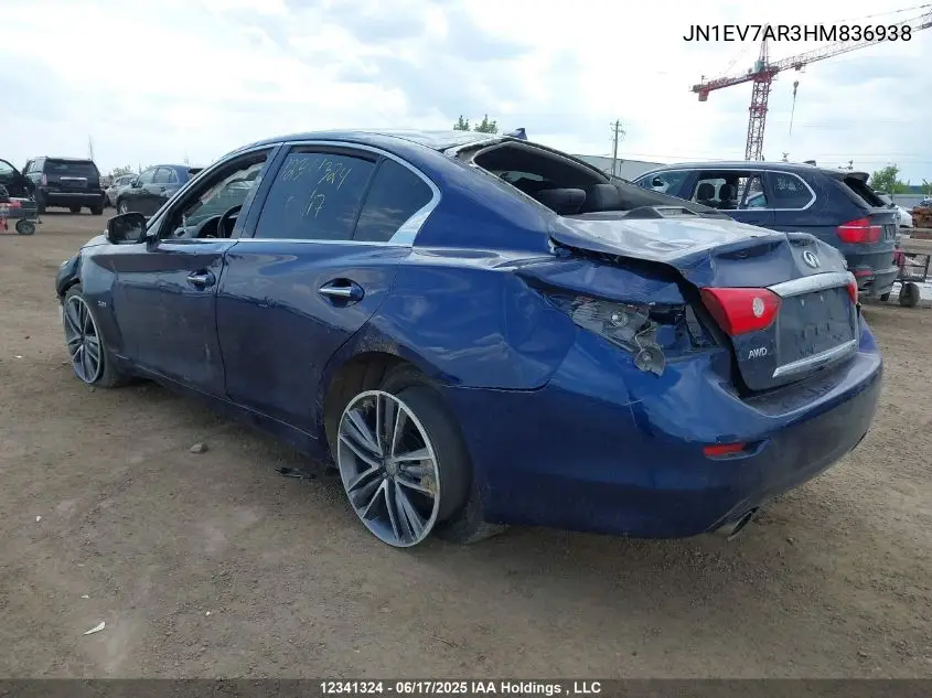 2017 Infiniti Q50 Premium/Sport/Se VIN: JN1EV7AR3HM836938 Lot: 12341324
