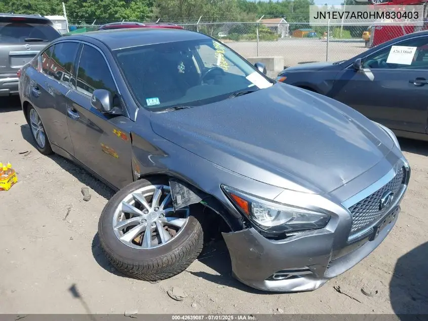 2017 Infiniti Q50 3.0T Premium VIN: JN1EV7AR0HM830403 Lot: 42639087