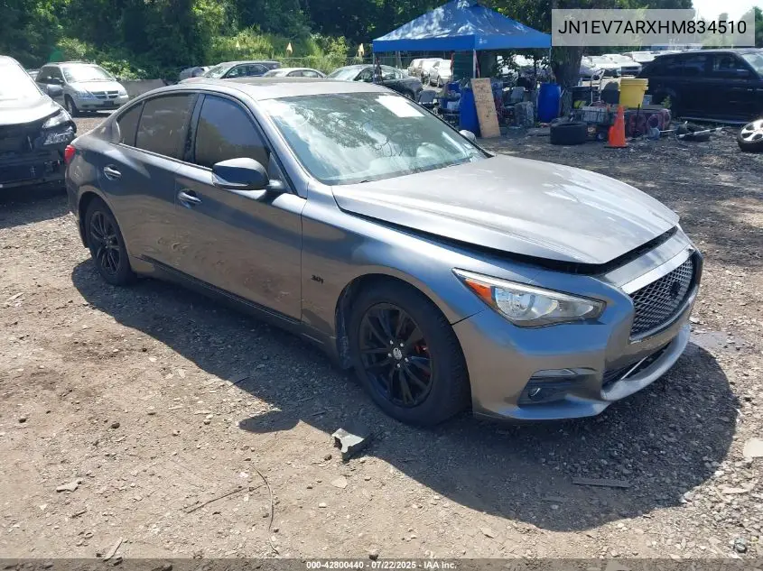 2017 Infiniti Q50 3.0T Premium VIN: JN1EV7ARXHM834510 Lot: 42800440