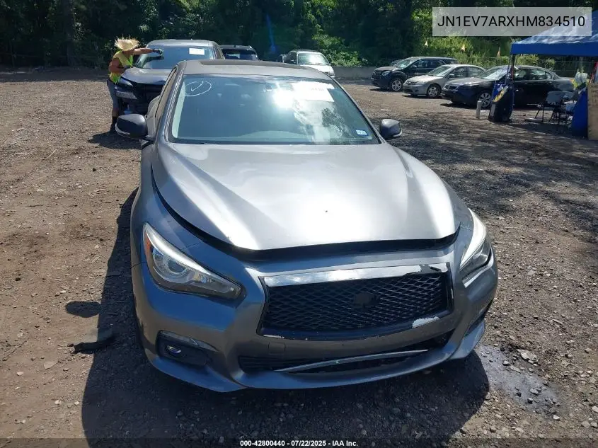 2017 Infiniti Q50 3.0T Premium VIN: JN1EV7ARXHM834510 Lot: 42800440