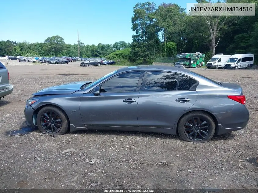 2017 Infiniti Q50 3.0T Premium VIN: JN1EV7ARXHM834510 Lot: 42800440