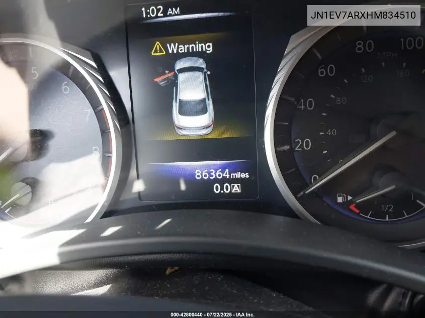 2017 Infiniti Q50 3.0T Premium VIN: JN1EV7ARXHM834510 Lot: 42800440