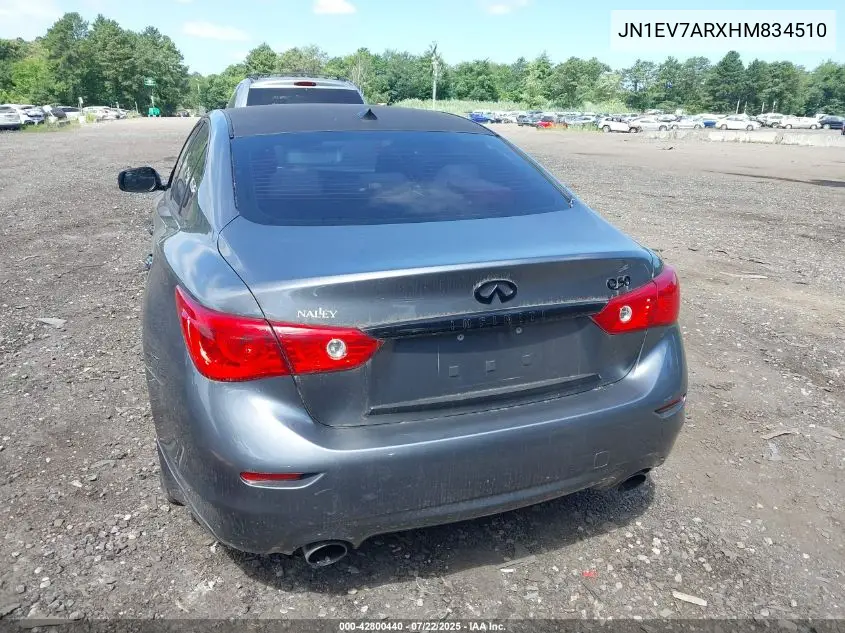 2017 Infiniti Q50 3.0T Premium VIN: JN1EV7ARXHM834510 Lot: 42800440