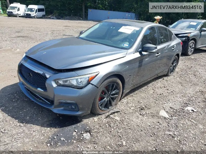 2017 Infiniti Q50 3.0T Premium VIN: JN1EV7ARXHM834510 Lot: 42800440