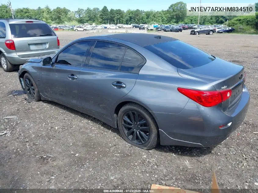 2017 Infiniti Q50 3.0T Premium VIN: JN1EV7ARXHM834510 Lot: 42800440