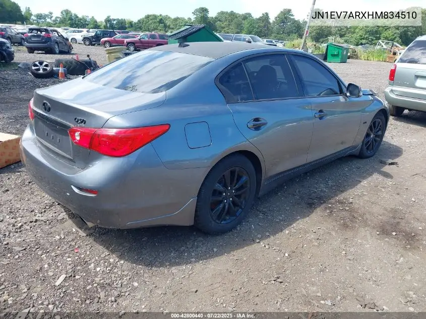 2017 Infiniti Q50 3.0T Premium VIN: JN1EV7ARXHM834510 Lot: 42800440