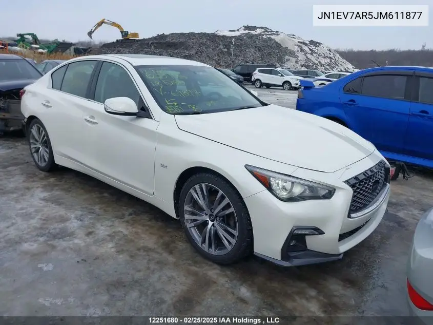 2018 Infiniti Q50 VIN: JN1EV7AR5JM611877 Lot: 12251680