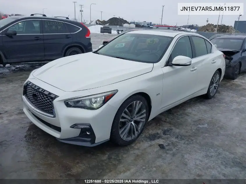 2018 Infiniti Q50 VIN: JN1EV7AR5JM611877 Lot: 12251680