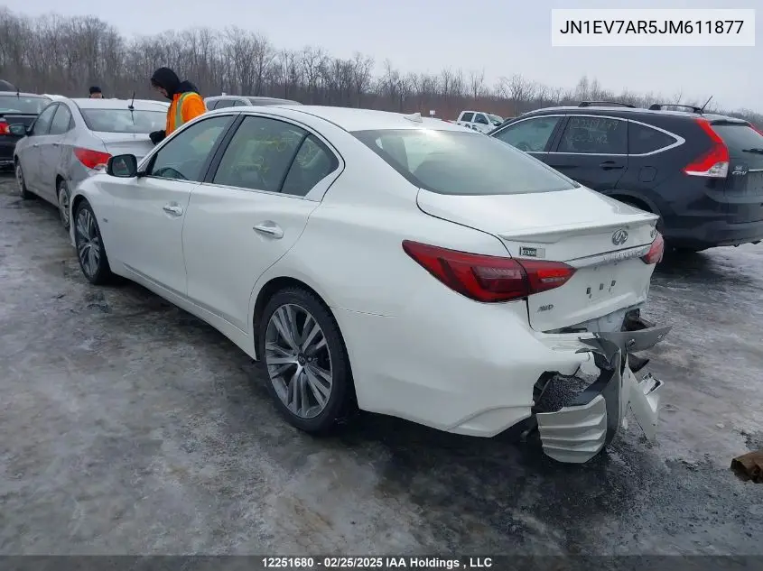 2018 Infiniti Q50 VIN: JN1EV7AR5JM611877 Lot: 12251680