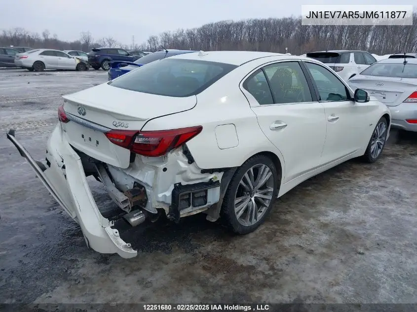 2018 Infiniti Q50 VIN: JN1EV7AR5JM611877 Lot: 12251680