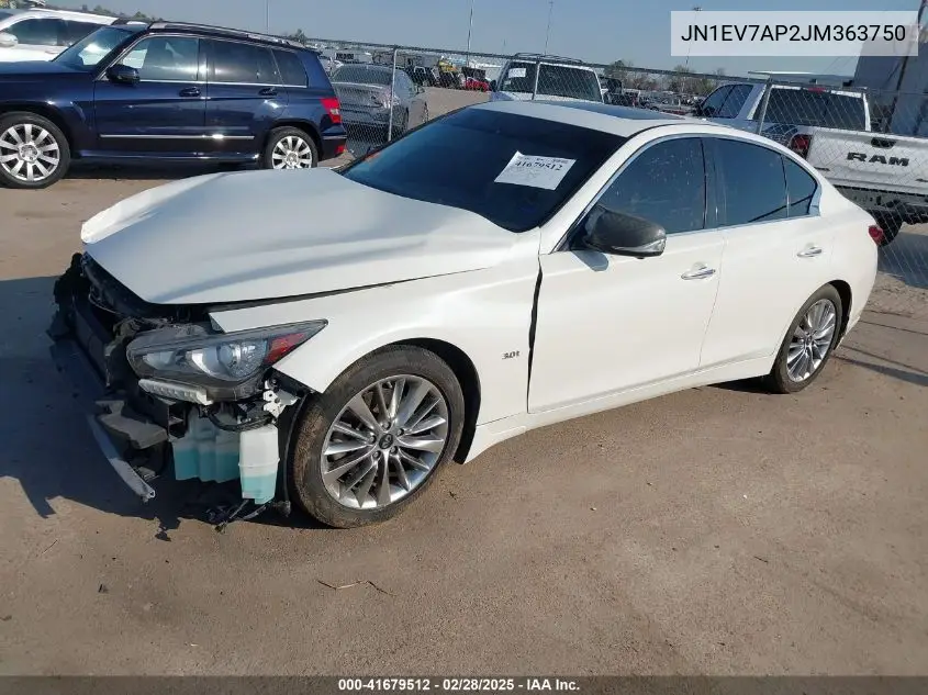 2018 Infiniti Q50 3.0T Luxe VIN: JN1EV7AP2JM363750 Lot: 41679512